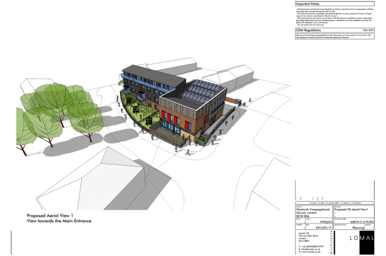 Woolwich Congregational Church, London – Planning